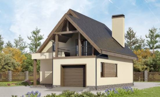 120-005-Л Проект двухэтажного дома с мансардой, гараж, классический загородный дом из блока Темрюк | Проекты домов от House Expert