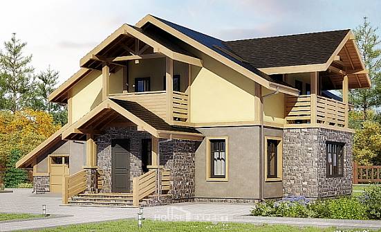 180-011-П Проект двухэтажного дома мансардный этаж и гаражом, простой дом из теплоблока Темрюк | Проекты домов от House Expert