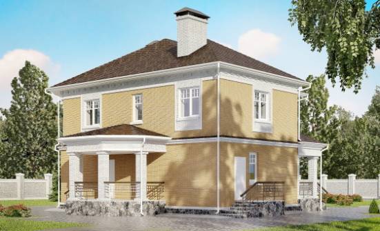 160-001-Л Проект двухэтажного дома, красивый коттедж из поризованных блоков Темрюк | Проекты домов от House Expert