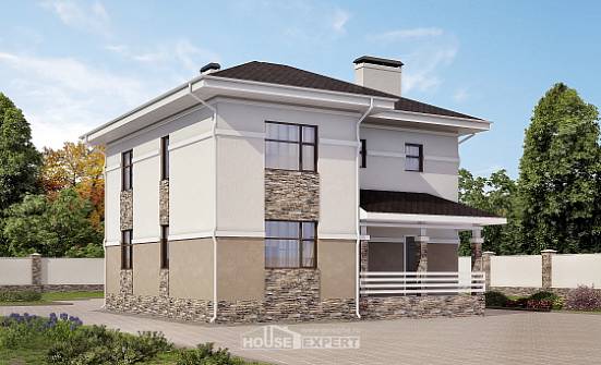 150-014-П Проект двухэтажного дома, недорогой загородный дом из блока Темрюк | Проекты домов от House Expert
