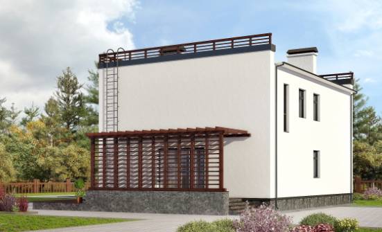 215-002-П Проект двухэтажного дома, современный коттедж из пеноблока Темрюк | Проекты домов от House Expert
