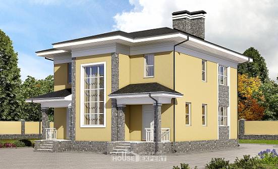 155-011-Л Проект двухэтажного дома, уютный домик из пеноблока Темрюк | Проекты домов от House Expert