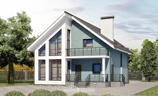170-006-П Проект двухэтажного дома с мансардным этажом, экономичный дом из керамзитобетонных блоков Темрюк | Проекты домов от House Expert