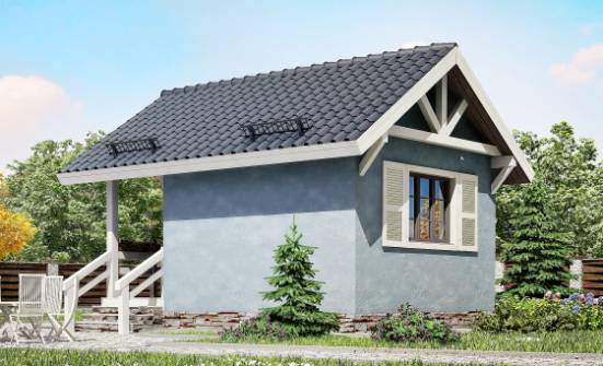 020-001-П Проект одноэтажного дома, миниатюрный дом из бревен Темрюк | Проекты одноэтажных домов от House Expert