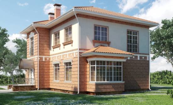 285-001-Л Проект двухэтажного дома, гараж, классический дом из кирпича Темрюк | Проекты домов от House Expert