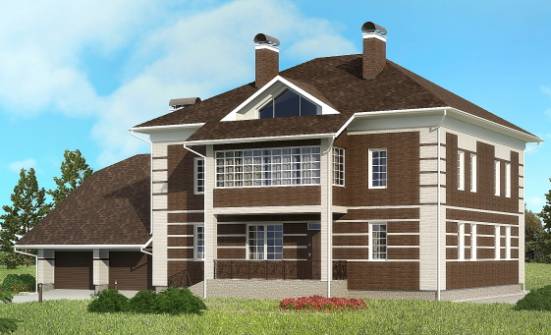 505-002-Л Проект трехэтажного дома и гаражом, уютный загородный дом из кирпича Темрюк | Проекты домов от House Expert