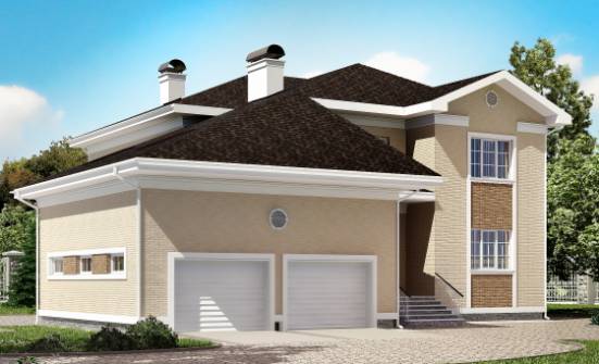 335-001-Л Проект двухэтажного дома и гаражом, современный загородный дом из кирпича Темрюк | Проекты домов от House Expert
