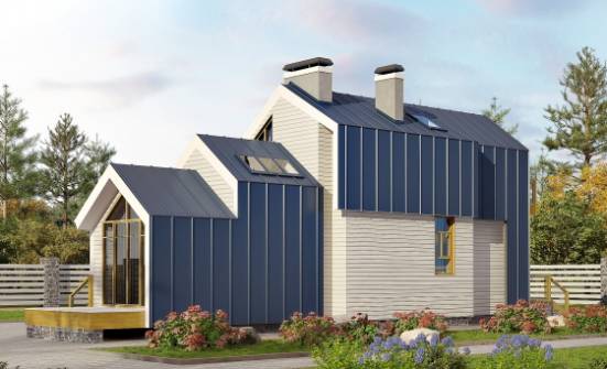 060-006-П Проект двухэтажного дома мансардой, миниатюрный загородный дом из блока Темрюк | Проекты домов от House Expert