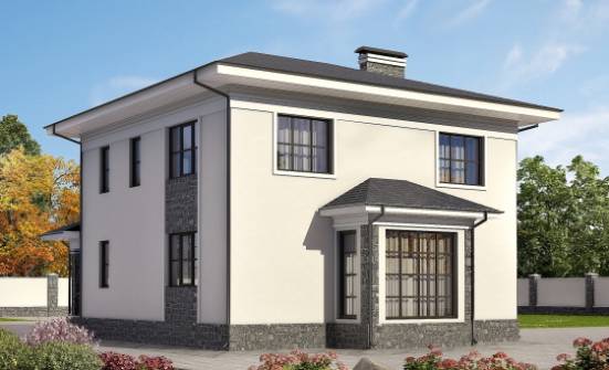 155-011-П Проект двухэтажного дома, бюджетный загородный дом из теплоблока Темрюк | Проекты домов от House Expert