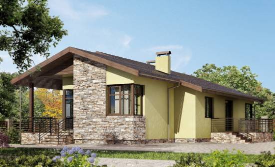 130-007-Л Проект одноэтажного дома, красивый дом из бризолита Темрюк | Проекты домов от House Expert