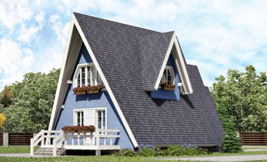 100-002-П Проект двухэтажного дома с мансардным этажом, классический коттедж из бревен Темрюк | Проекты домов от House Expert
