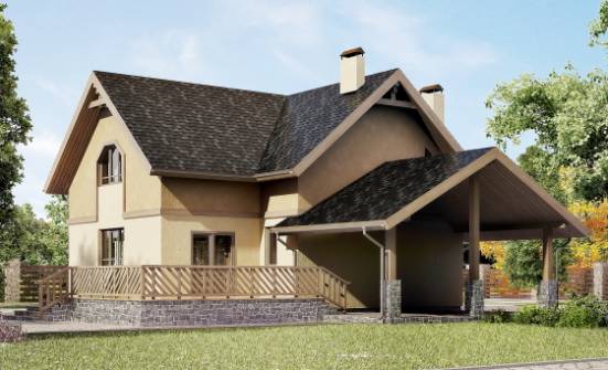 150-011-Л Проект двухэтажного дома мансардой и гаражом, бюджетный дом из арболита Темрюк | Проекты домов от House Expert