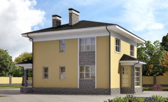155-011-Л Проект двухэтажного дома, уютный домик из пеноблока Темрюк | Проекты домов от House Expert