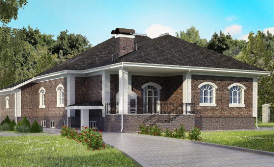 490-001-П Проект трехэтажного дома мансардой, гараж, большой загородный дом из кирпича Темрюк | Проекты домов от House Expert