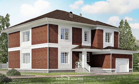 315-001-П Проект двухэтажного дома, гараж, уютный коттедж из кирпича Темрюк | Проекты домов от House Expert