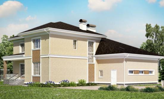 335-001-Л Проект двухэтажного дома и гаражом, современный загородный дом из кирпича Темрюк | Проекты домов от House Expert