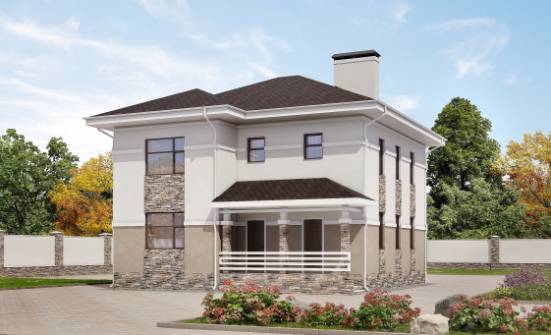150-014-П Проект двухэтажного дома, недорогой загородный дом из блока Темрюк | Проекты домов от House Expert