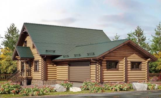 270-002-П Проект двухэтажного дома с мансардой, гараж, уютный дом из дерева Темрюк | Проекты домов от House Expert