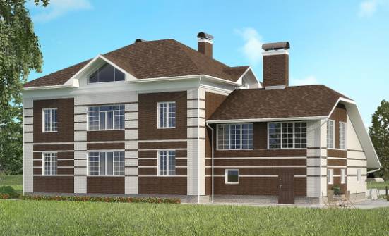 505-002-Л Проект трехэтажного дома и гаражом, уютный загородный дом из кирпича Темрюк | Проекты домов от House Expert