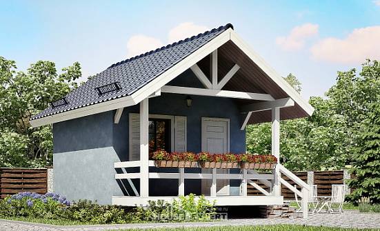 020-001-П Проект одноэтажного дома, миниатюрный дом из бревен Темрюк | Проекты домов от House Expert