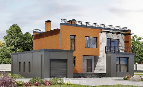 260-002-Л Проект двухэтажного дома, гараж, огромный дом из газобетона Темрюк | Проекты домов от House Expert