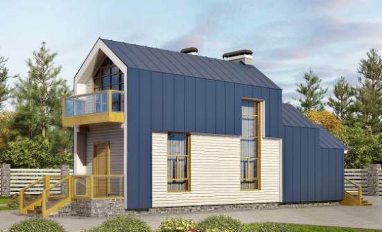060-006-П Проект двухэтажного дома мансардой, миниатюрный загородный дом из блока Темрюк | Проекты домов от House Expert