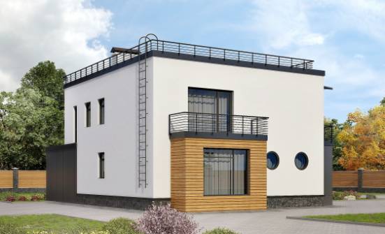 260-002-П Проект двухэтажного дома и гаражом, красивый загородный дом из блока Темрюк | Проекты домов от House Expert