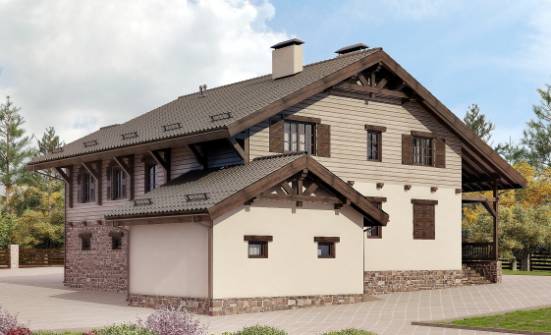 255-002-П Проект двухэтажного дома с мансардой и гаражом, современный дом из поризованных блоков Темрюк | Проекты домов от House Expert
