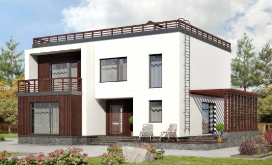 215-002-П Проект двухэтажного дома, современный коттедж из пеноблока Темрюк | Проекты домов от House Expert