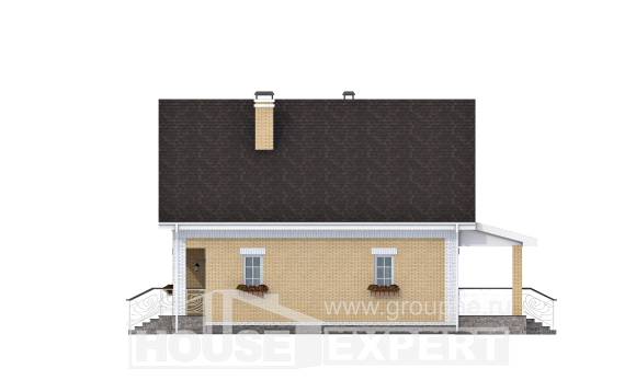 130-004-П Проект двухэтажного дома с мансардным этажом, классический загородный дом из бризолита, Темрюк