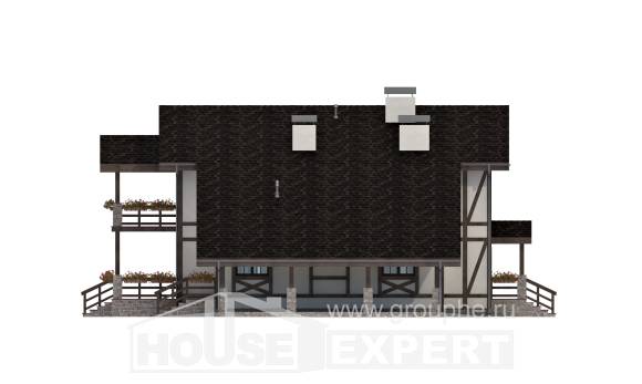 250-002-Л Проект двухэтажного дома мансардный этаж, гараж, просторный дом из кирпича Темрюк, House Expert