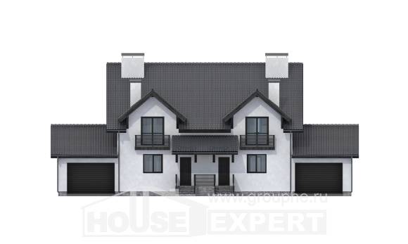 290-003-П Проект двухэтажного дома с мансардой, современный загородный дом из пеноблока Темрюк, House Expert