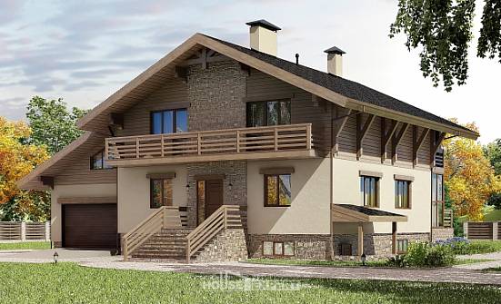 420-001-Л Проект трехэтажного дома с мансардой, гараж, классический дом из кирпича Темрюк | Проекты домов от House Expert