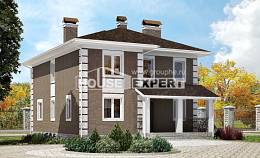 185-002-П Проект двухэтажного дома, красивый загородный дом из твинблока Темрюк, House Expert