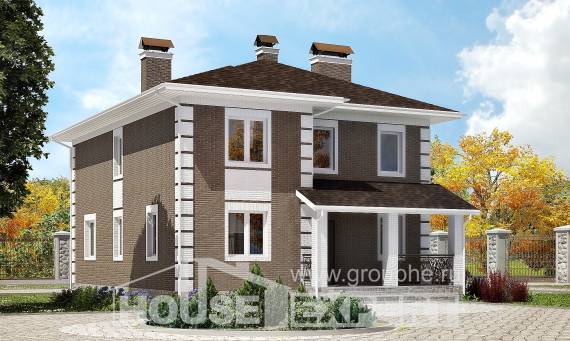185-002-П Проект двухэтажного дома, красивый загородный дом из твинблока Темрюк, House Expert
