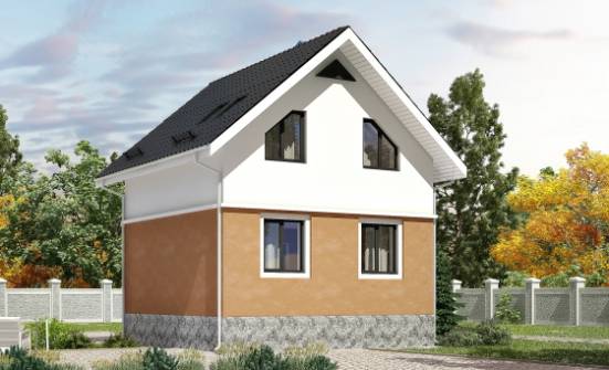 100-005-Л Проект трехэтажного дома с мансардой, бюджетный домик из теплоблока Темрюк | Проекты домов от House Expert