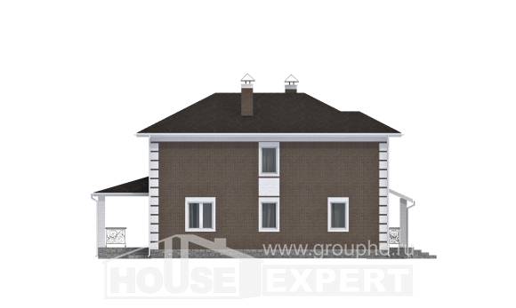 185-002-П Проект двухэтажного дома, недорогой коттедж из блока Темрюк, House Expert
