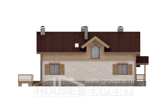 165-002-П Проект двухэтажного дома с мансардой и гаражом, классический загородный дом из пеноблока Темрюк, House Expert