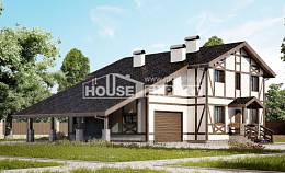 250-002-Л Проект двухэтажного дома с мансардным этажом и гаражом, красивый коттедж из кирпича Темрюк, House Expert