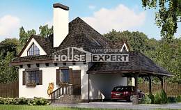 110-002-Л Проект двухэтажного дома с мансардным этажом, гараж, небольшой загородный дом из керамзитобетонных блоков Темрюк, House Expert