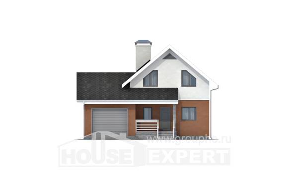 120-002-Л Проект двухэтажного дома с мансардным этажом и гаражом, уютный коттедж из твинблока, Темрюк