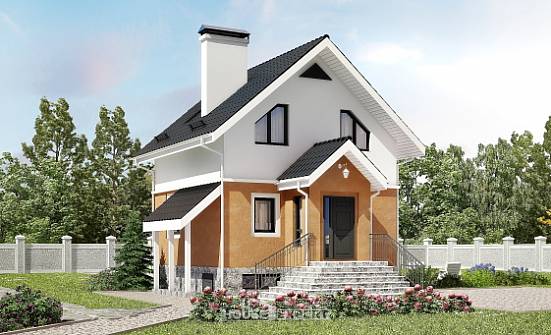 100-005-Л Проект трехэтажного дома с мансардой, бюджетный домик из теплоблока Темрюк | Проекты домов от House Expert