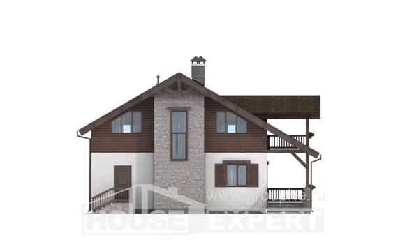 150-004-Л Проект двухэтажного дома мансардный этаж, бюджетный коттедж из арболита, Темрюк