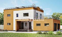180-012-П Проект двухэтажного дома, гараж, современный коттедж из кирпича, Темрюк