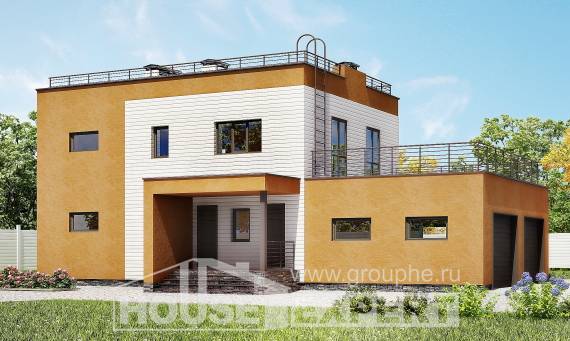 180-012-П Проект двухэтажного дома, гараж, современный коттедж из кирпича, Темрюк