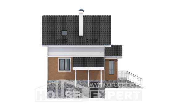 100-005-Л Проект трехэтажного дома мансардой, недорогой домик из газобетона, Темрюк