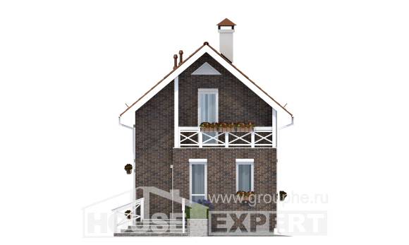 045-001-Л Проект двухэтажного дома мансардой, махонький загородный дом из твинблока Темрюк, House Expert