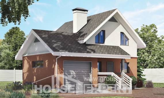 120-002-Л Проект двухэтажного дома с мансардой и гаражом, уютный дом из арболита, Темрюк