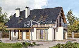 155-012-П Проект двухэтажного дома с мансардой, простой загородный дом из керамзитобетонных блоков, Темрюк