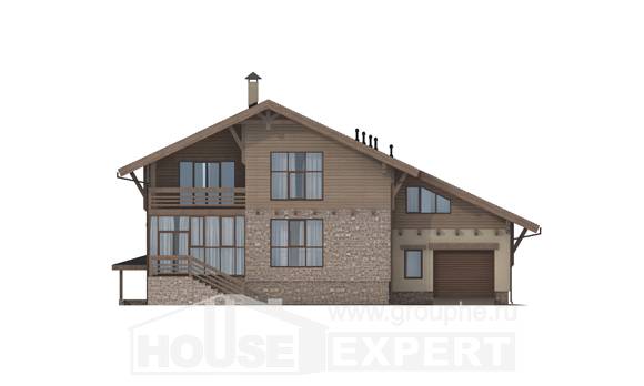 420-001-Л Проект трехэтажного дома с мансардным этажом и гаражом, современный дом из кирпича, Темрюк